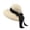 Beige, variant on MIASHUI Women's Summer Retro Bow Sun Hat, Foldable Wide Brim Visor for Beach, Packable UV Protection Hat with Chin Strap White