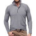 thumbnail image 2 of KIHOUT Chandails pour Hommes à Manches Longues Musclé Robuste Basique Blouse de Couleur Unie T-Shirt à Manches Longues Col Rond Blouses et Chemises GY/TG, 2 of 7