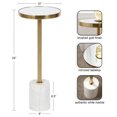 thumbnail image 2 of Kate and Laurel Hescott Table à Boisson Moderne Miroir, 10 x 10 x 24, Marbre Blanc et Or, Table d'Appoint Ronde Charmant avec Base en Marbre de Qualité Supérieure et Dessus de Table Miroir, 2 of 7