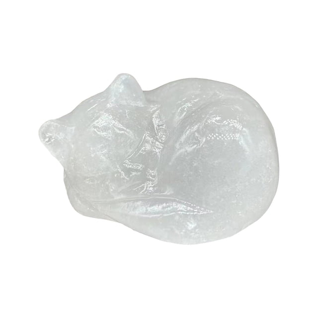 Natural Quartz Crystal Sleeping Cat Decoration Crystal Cat Sleeping Statue 2 Inch Opal Cat Crystal Statue Statue For Home Meditation
