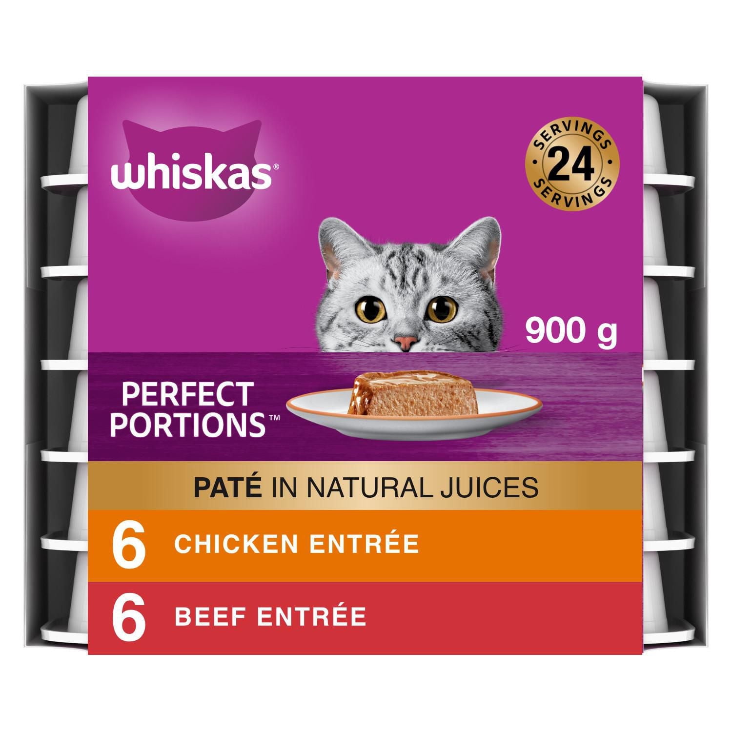 Whiskas Perfect Portions Meaty Selections Paté Adult Wet Cat Food
