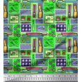 thumbnail image 1 of Soimoi Rayon Fabric Scissor,Buttons & Machine Sewing Printed Fabric 1 Yard 42 Inch Wide, 1 of 3