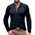 thumbnail image 2 of RKSTN Mens Sweatshirt knit Beefy Muscle Basic Solid Pure Color Shirts Long Sleeve V Neck Blouse Tops with Buttons, 2 of 7