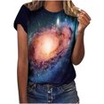 thumbnail image 1 of AherBiu T-Shirts à Manches Courtes pour Femmes Col Ras du Cou Imprimé Teinture sur Nœuds Été Décontracté Ample Haut T-Shirts Chemises, 1 of 6