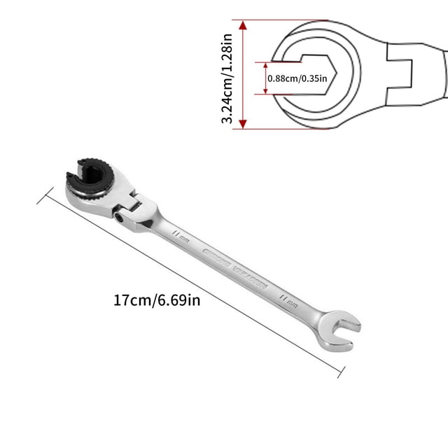 Yhmxh Metric Open Head Ratcheting Wrench , Metric Spanner With 72 Teeth, Vanadium Steel Tubing Ratchet