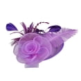 thumbnail image 1 of Xingzhi Women Flower Mesh Ribbons Feathers Fedoras Hat For Comfortable And Stylish Look Add Charm To Outfits purple 1Set, 1 of 6