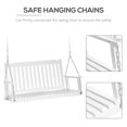 thumbnail image 4 of Outsunny 2-People Porch Swing Bench with 2 Hanging Chains, White, 4 of 10