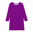 thumbnail image 5 of MeetoTime Robe de Performance pour Filles à Manches Longues, Couleur Unie, Col Rond, Extensible, Robe de Récital Scolaire, 4-14 Ans, Vêtements pour Enfants, 5 of 5