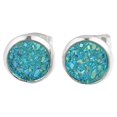 thumbnail image 1 of Baohd Round Earrings Eye-catching Eardrops Fine Electroplating Rhinestone Inlay Ear Studs Gorgeous Gift for Birthday Party Wedding Cyan, 1 of 5