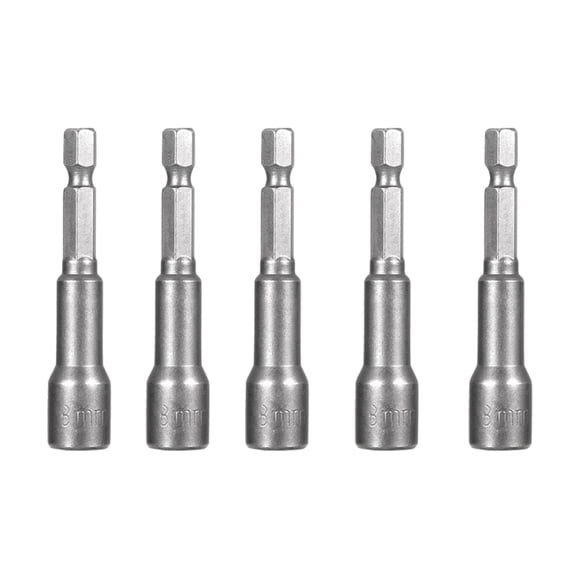 yingyy 1/2/3/5 5 Pieces Universal Steel Nut Driver Garage Workshop Shank Bit Electric Pneumatic Screwdriver Impact Drivers Bits Tools 8x65mm 1 Pc
