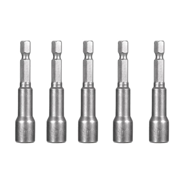 Youkk 5 Pieces Nut Driver Home Garage Shank Bit Electric Pneumatic Screwdriver Impact Drivers Bits Carpenter Tools 8x65mm