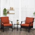 thumbnail image 2 of Outsunny Ensemble Bistro 3 Pcs avec Table en Fer, Mobilier de Balcon, Rouge, 2 of 9