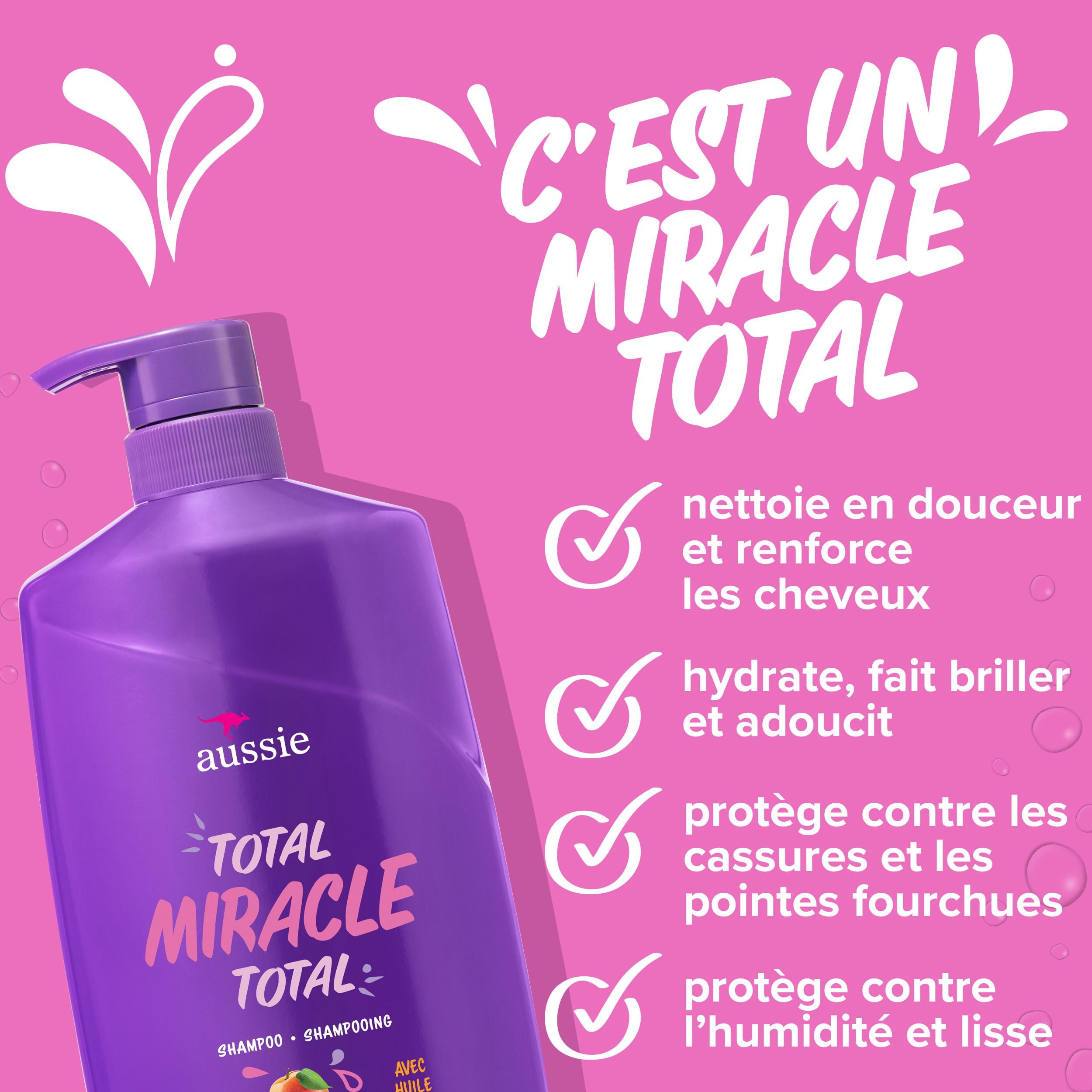 Aussie Total Miracle avec Huile d'Abricot et de Macadamia, Shampooing Sans Parabènes