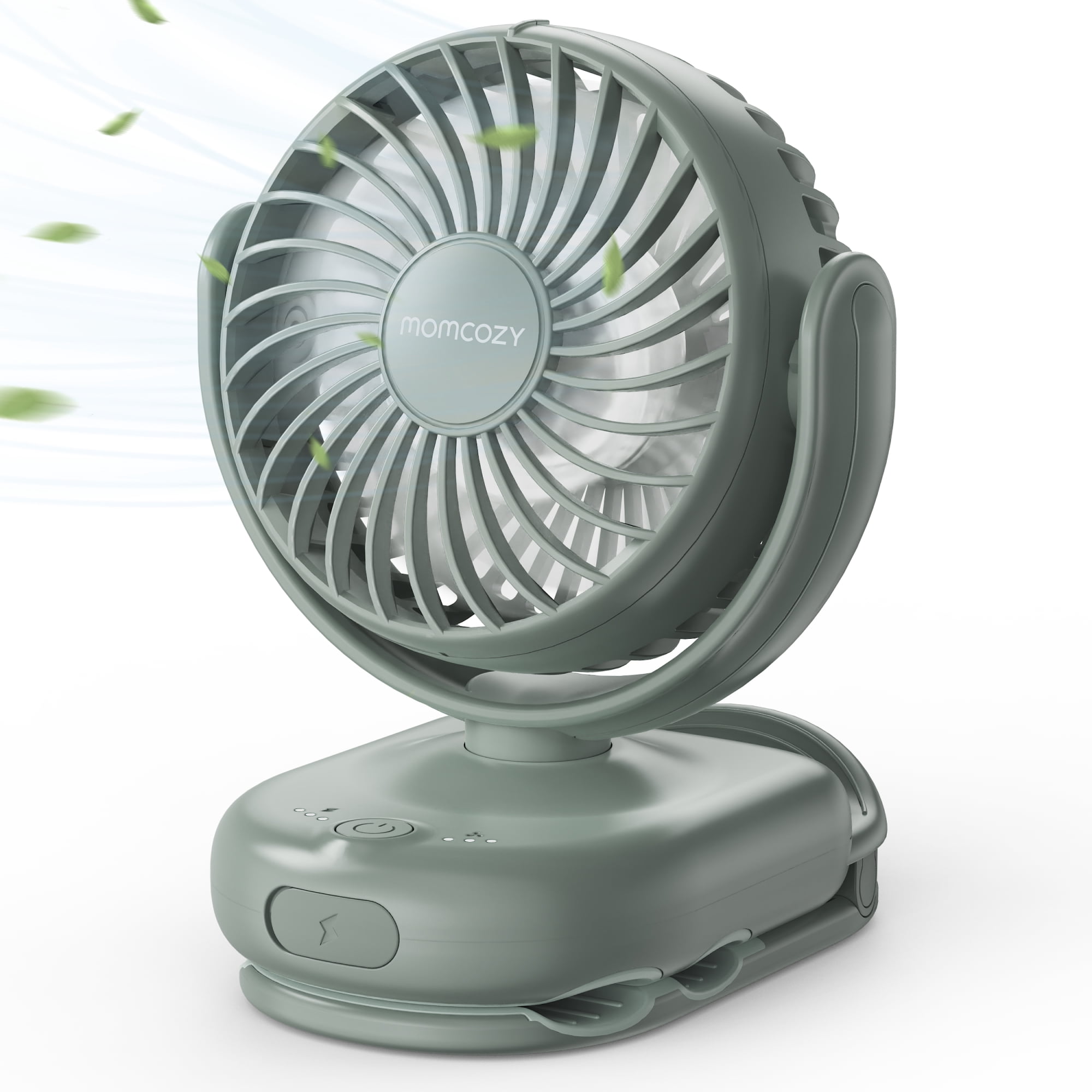 Momcozy Mini Ventilateur à Pince Portable pour Nourrissons & Tout-Petits, Rechargeable à 4 Vitesses, Léger 0.26 lb, Ventilateur Rafraîchissant Orientable à 360° pour Poussette