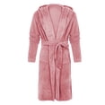 thumbnail image 1 of SHTXOZHI Men's Flannel Robe Warm Fleece HoodedSpa Bathrobe Winter Soft Robes with Pockets, 1 of 4