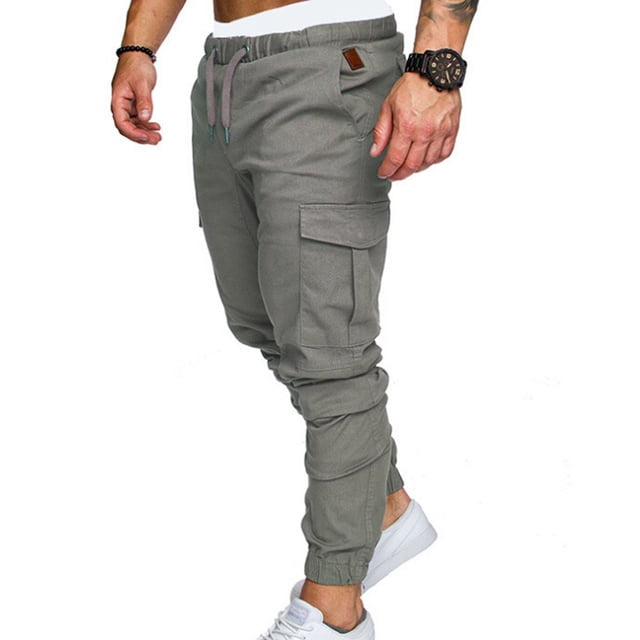 Men Slim Fit Jogger Cargo Pants Casual Outdoor Sweatpants with Pockets