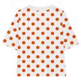 thumbnail image 4 of T-Shirts à Manches Courtes à Col Rond pour Filles Haut Tee Enfants Coton Rayé Imprimé T-Shirt Ample Orange 10-11 Ans, 4 of 8