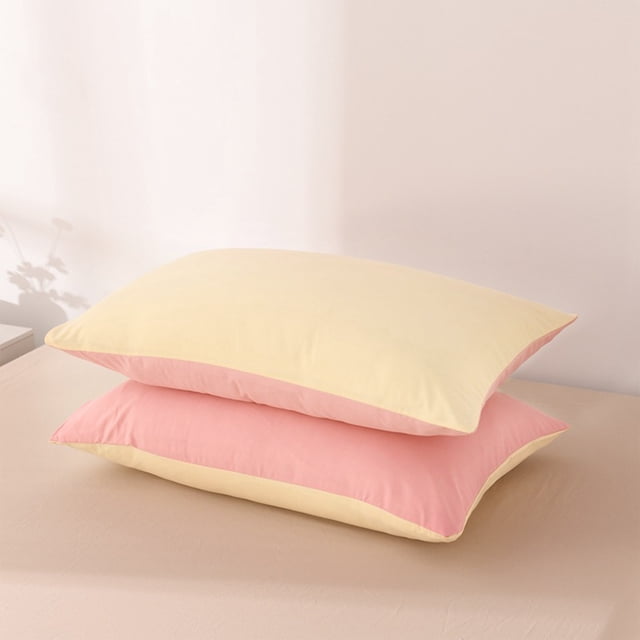 Fiber Pillow Core Isolation Pillow Yellow Cover Hotel Protective Cover Breathable Oil Proof Friendly Household Pillowcase
