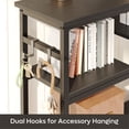 thumbnail image 3 of Bestier Narrow Console Table Buffet Sideboard Side Desk Entryway Table with 4 Storage Shelves & 2 Hooks, Black, 3 of 6