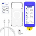 thumbnail image 1 of Blu Element Total Protection MagSafe Bundle 5 Pack Clear for iPhone 18 Pro, 1 of 7