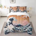 thumbnail image 2 of YST Japanese Style 7-Piece Comforter Set, Vintage Ukiyoe, Asian, King, 2 of 6