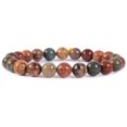 thumbnail image 1 of Bracelet Extensible en Perles Rondes 8 mm en Jaspe Picasso Naturel Multicolore 7 Pouces Unisexe, 1 of 1
