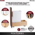 thumbnail image 2 of Rev-A-Shelf Single 35 Qt Pullout Bottom Mount Trash Container, Maple, 2 of 12