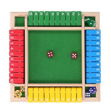 Jeu de dés de Math en Bois, Jeu de Société de dés Familial Sécuritaire pour Enfant pour la Maison Fond Vert, Fond Rouge