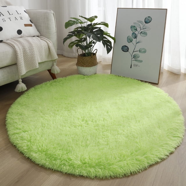 Luckyn Soft Shaggy Rug,Anti-Slip Fluffy Rugs Large Shaggy Rug Super Soft Mat Living Room Bedroom Carpet,Light Green