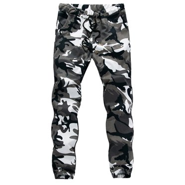 XZNGL M-5XL Fashion Mens Casual Sports Camouflage Elastic Belt Pencil Trousers Pants