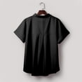 thumbnail image 4 of fartey Button Down Shirts for Women Short Sleeve Lapel Cardigan Tshirts Smooth Solid Color Lightweight Soft Summer Blouses, 4 of 6