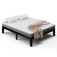 thumbnail image 1 of Costway Queen Size Wood Bed Frame & 8" Foam Mattress Set CertiPUR-US Certified Espresso, 1 of 9