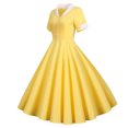thumbnail image 2 of CEHVOM Robe d'Été 2024 pour Femmes, Robes Vintage Évasées pour Femmes Rétro Années 1950 60, Robes Vintage Évasées à Col en V et Col Cape, 2 of 7