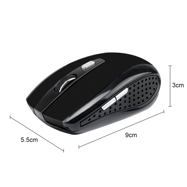 Wireless Gaming Mouse Adjustable DPI 2.4G 6 Cordless Optical Game Buttons Optical Mouse for Laptop Notebook PC, Matte Black