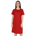 thumbnail image 1 of Inkmeso Robe T-Shirt d'Été Décontractée Unie pour Femmes, Coupe Ample, Tunique à Manches Courtes, Robe de Nuit, 1 of 7