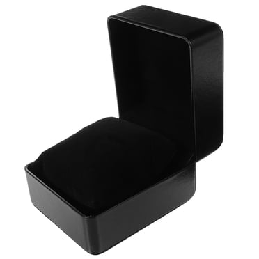 KAKOWELY Boîte à Montres Simple Noire Carrée Boîte Cadeau en Cuir PU avec Couvercle Élastique Étui de Rangement pour Montres Bracelet Boîte d'Emballage pour Bijoux 4.45"X4.02"X2.95 Pouces