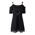 thumbnail image 4 of TJAZFJPA Robes Rétro pour Femmes Robe Décontractée pour Femmes Imprimée à Col en V Épaules Dénudées à Empiècements en Dentelle à Manches Courtes Robe Décontractée Robe Blanche Robes Formelles pour Femmes, 4 of 4