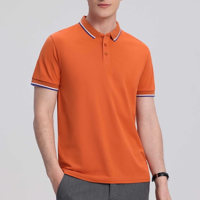 Styesk T Shirts for Man Solid-Color Casual Button Short Sleeve Turndown Collar Blouse Shirt