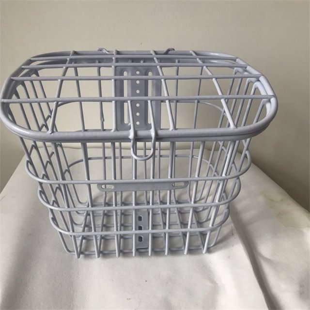 Front And Rear Bike Basket Electric Bike Basket All Metal Tube Bike Front And Rear White Hanging Decorative Bike Basket