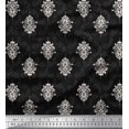 thumbnail image 1 of Soimoi Cotton Poplin Fabric Filigree Damask Printed Fabric 1 Yard 56 Inch Wide, 1 of 3