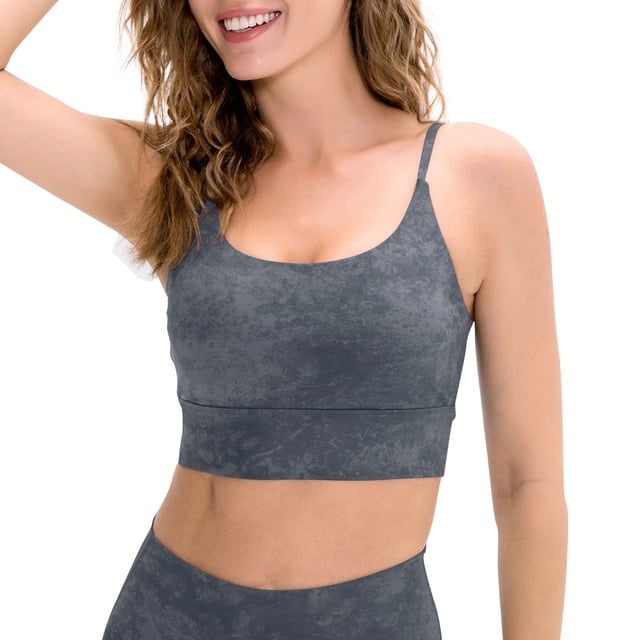Brassière de Sport pour Femmes Imprimée Extensible Respirante avec Coussinet Amovible Yoga Course