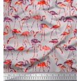 thumbnail image 1 of Soimoi Polyester Crepe Fabric Flamingo Bird Print Fabric by The Yard 52 Inch Wide, 1 of 3