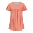 thumbnail image 4 of FAIWAD Tunique d'Été pour Femme à Manches Courtes, Col Rond, T-Shirt Décontracté Plissé, Ample et Fluide, 4 of 5