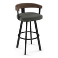 thumbnail image 1 of Amisco Lars 25.5" Polyester Swivel Counter Stool in Charcoal Gray/Black, 1 of 3