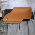 thumbnail image 2 of Milaget Handmade Cellphone Cell Phone Sheath Belt Pouch for Sports Running Light Light Brown, 2 of 7
