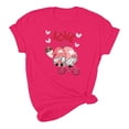 thumbnail image 4 of Pisexur T-shirt de la Saint-Valentin pour Femmes, Imprimé Amour, Manches Courtes, Col Rond, 4 of 5