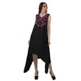 thumbnail image 2 of Moomaya Robe de Plage pour Femmes Sans Manches en Rayonne Unie à Ourlet Asymétrique pour Fête, 2 of 5