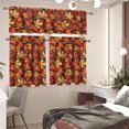 thumbnail image 5 of Maple Leaf Kitchen Window Curtains Valance and Tier Set, 3 Piece Set Rod Pocket Short Curtains, Fall Window Treatment for Bathroom Living Room Bedroom, Easy to Install, 5 of 5