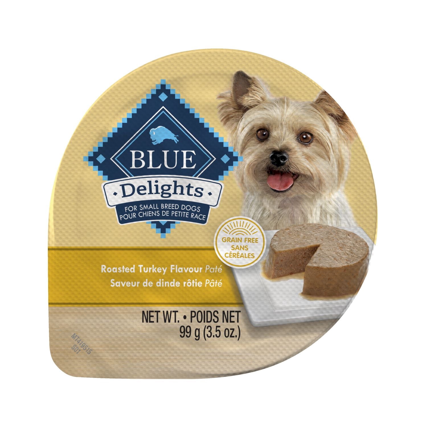 Blue Buffalo Delights Roasted Turkey Flavor Pate Dog Food Trays, 3.5-oz