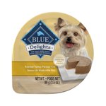 Blue Buffalo Delights Roasted Turkey Flavor Pate Dog Food Trays, 3.5-oz